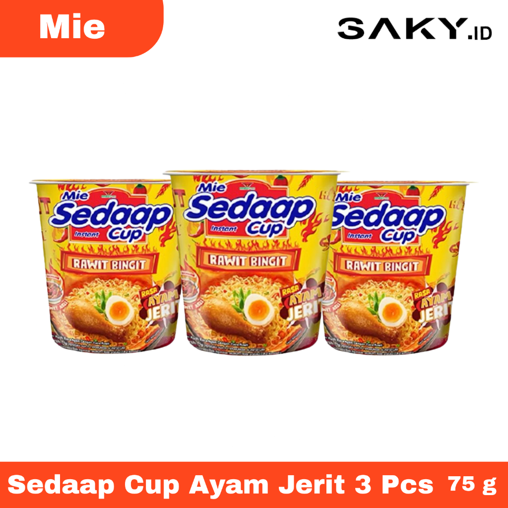 

Paket HEMAT Sedaap Mie Instant Cup Ayam Jerit 3 Pcs