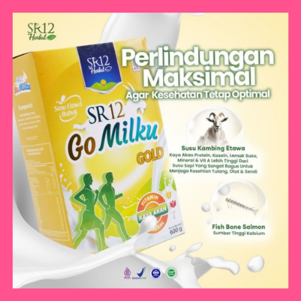 

GoMilku gold SR12 susu kambing etawa 600gr/untuk usia 30th ke atas