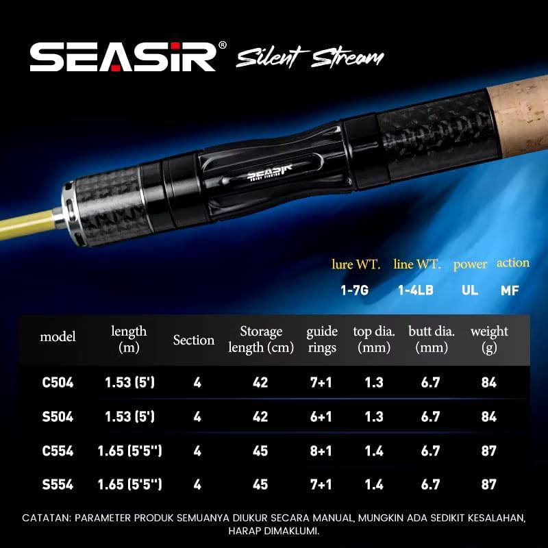 Joran SEASIR Silent Stream – Joran UL 4 Section Micro Game (Casting & Spinning)