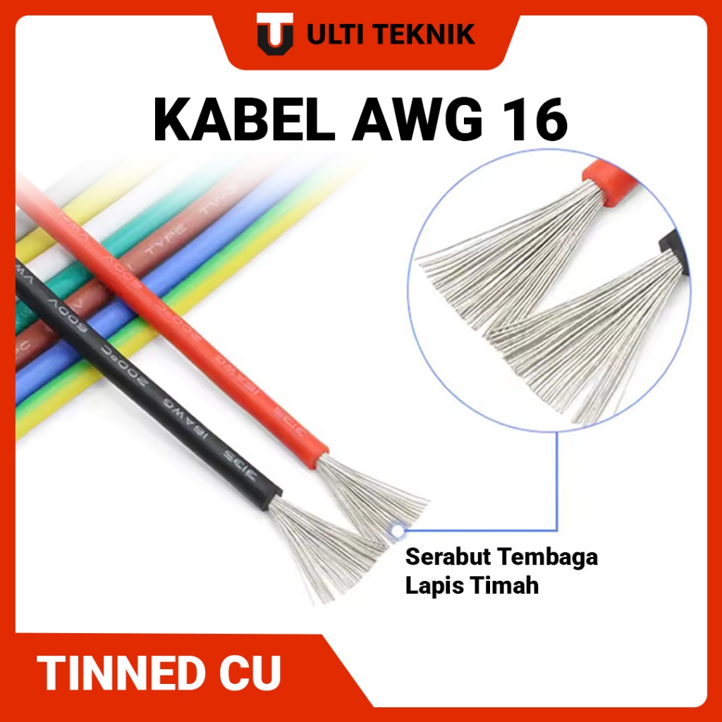 Kabel AWG 16 Tinned CU UL1015 - Harga per meter