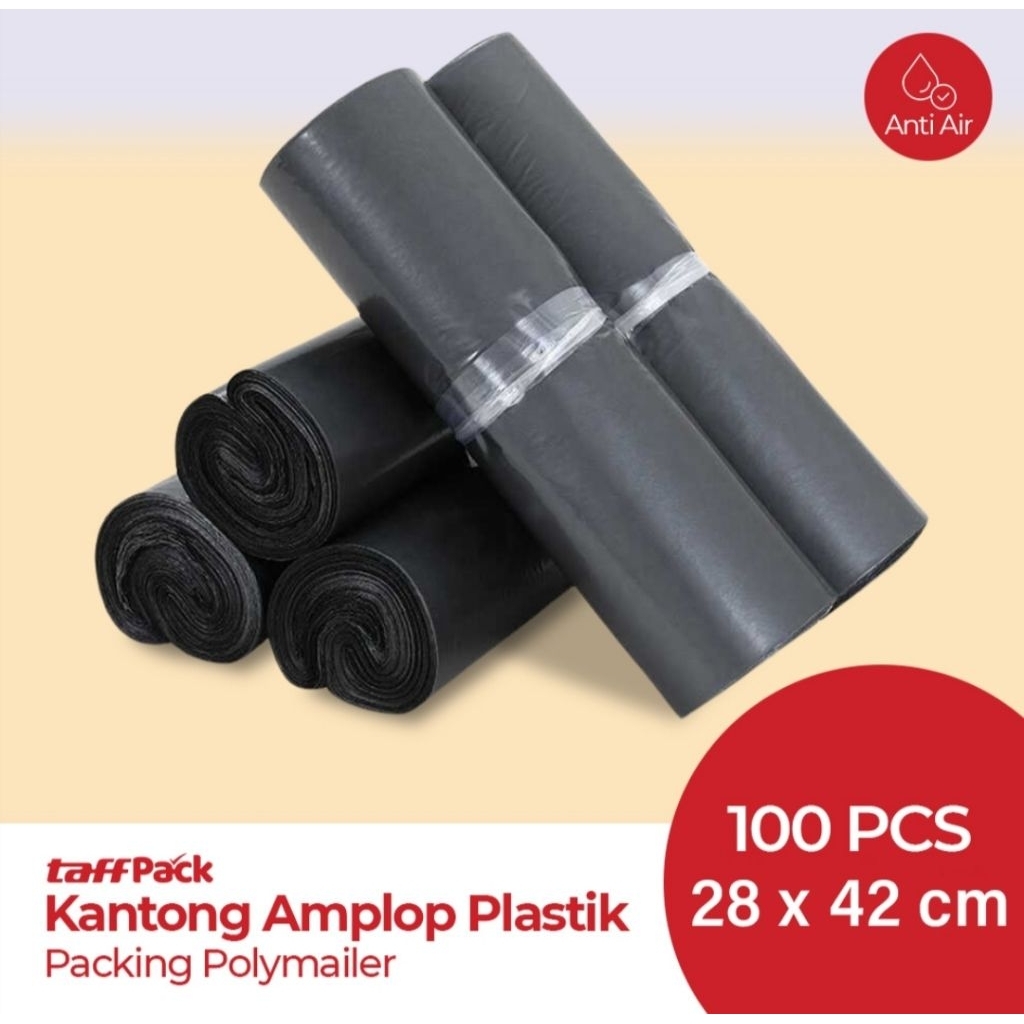 

Kantong Amplop Plastik Packing Polybag Recycle 100 PCS 28x42cm - Black