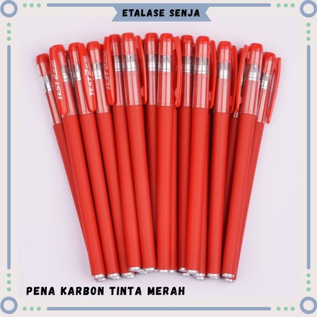 

•SENJA 011212• Pulpen pena polos karbon warna merah// pena ringan karbon// pena tinta merah