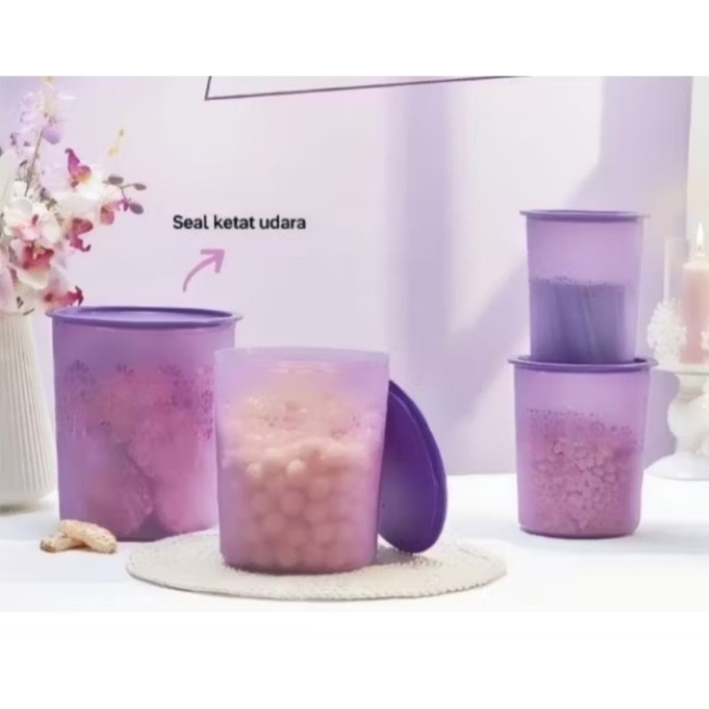 NEW Mosaic Canister Set Tupperware/ Toples kerupuk / toples lebaran Tupperware