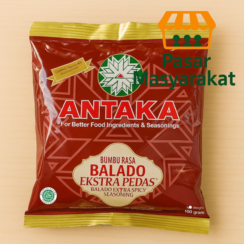 

Antaka Bumbu Tabur Balado Exstra Pedas Varian Bumbu Rasa 100 Gram Pasar.Masyarakat