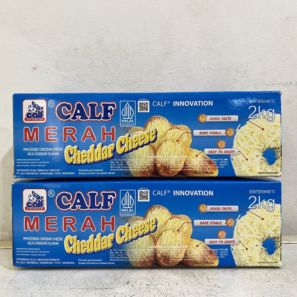 

Calf merah keju cheddar 2 kg | keju cheddar calf | keju calf