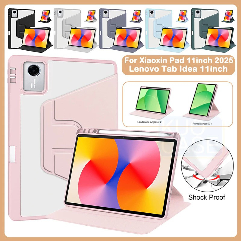 Casing Lenovo Xiaoxin Pad 11 Inch 2025 /Xiaoxin Pad 11 Inch 2024 Case 360 Rotating Acrylic Crystal W
