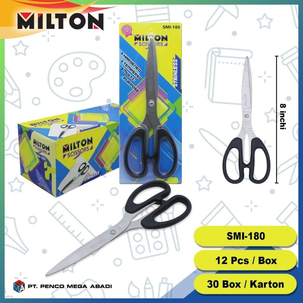

GROSIR 1Lsn(12pcs) MILTON SML-185 gunting kertas Jumbo // Gunting kertas // Gunting murah