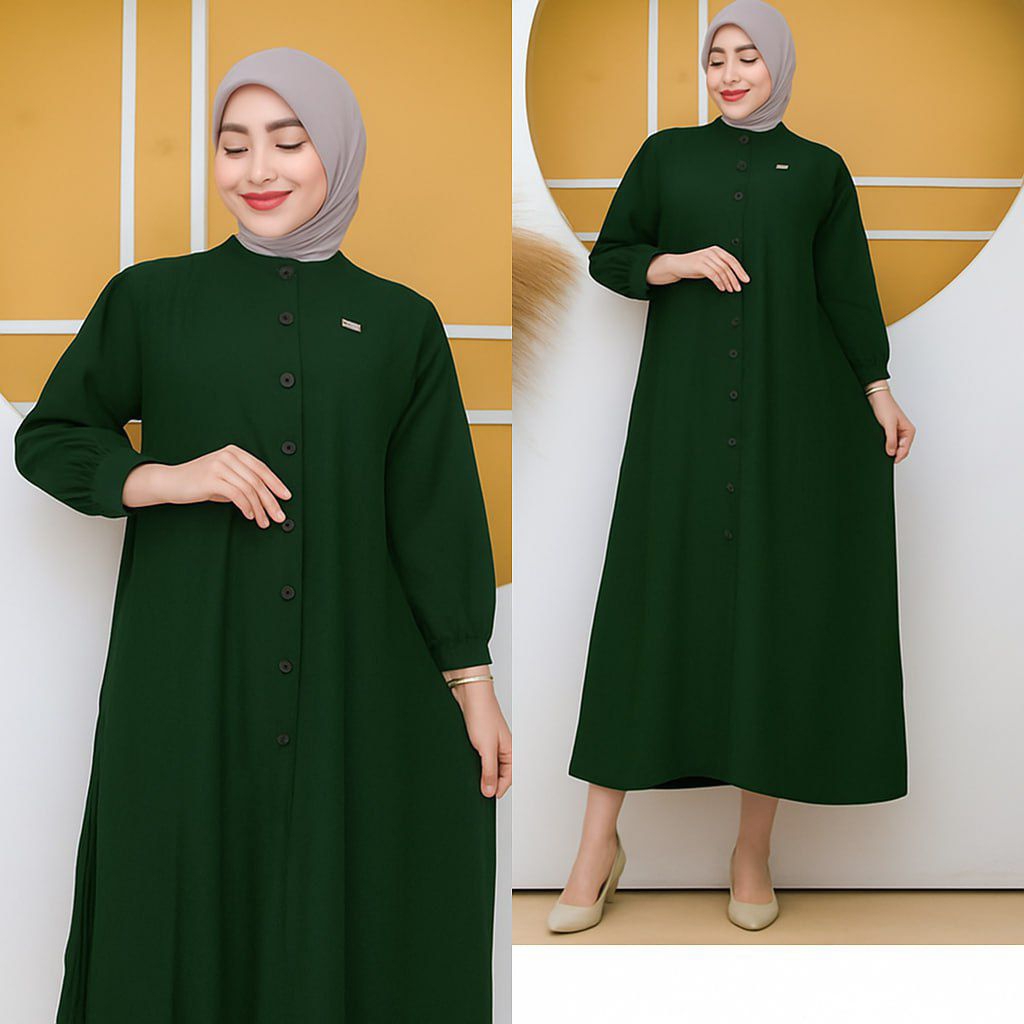 Gamis Muslimah Polos  Simpel Elegan-Dres Wanita Polos Bahan Premium Adem