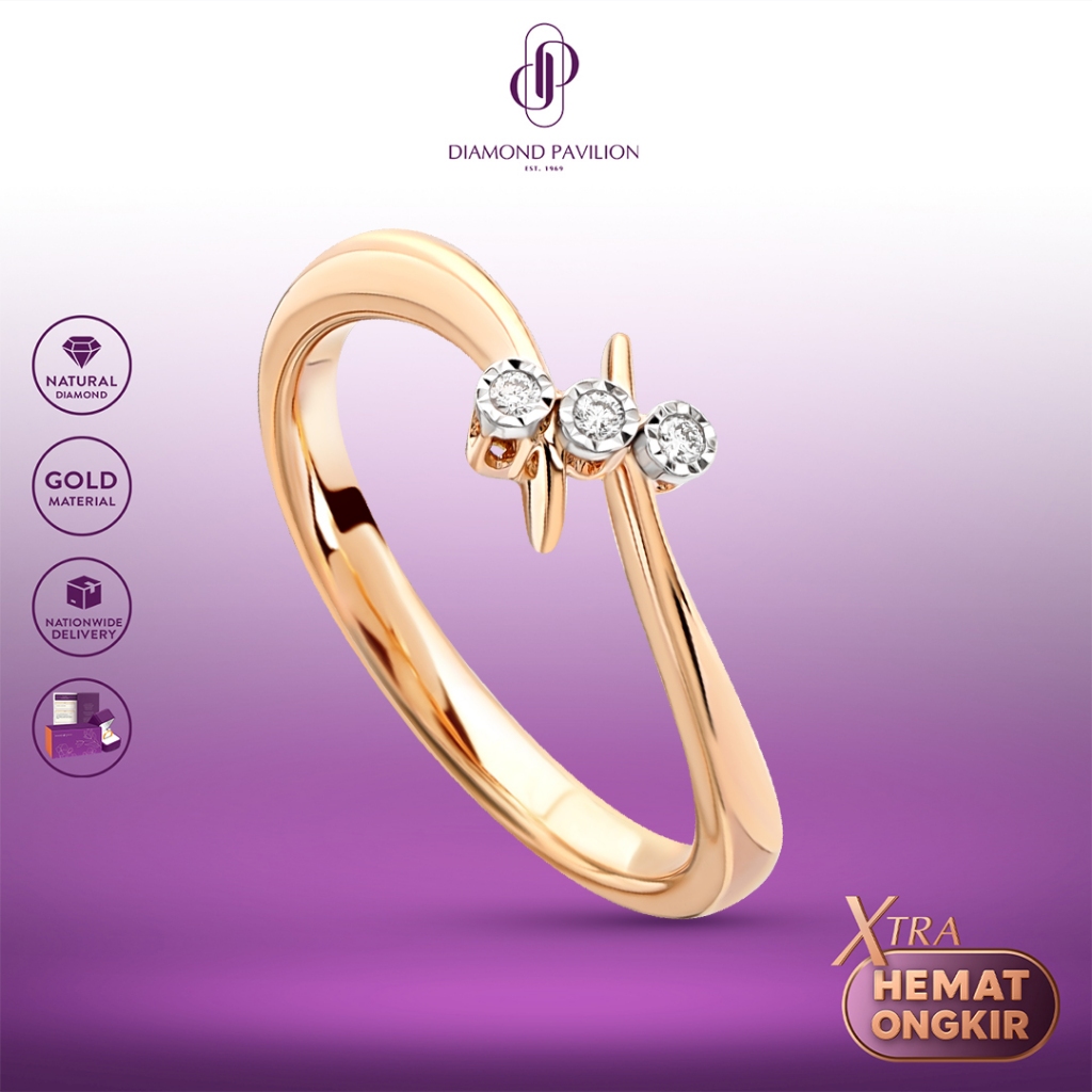 Diamond Pavilion Cincin Emas Batu Berlian Alicia Ring