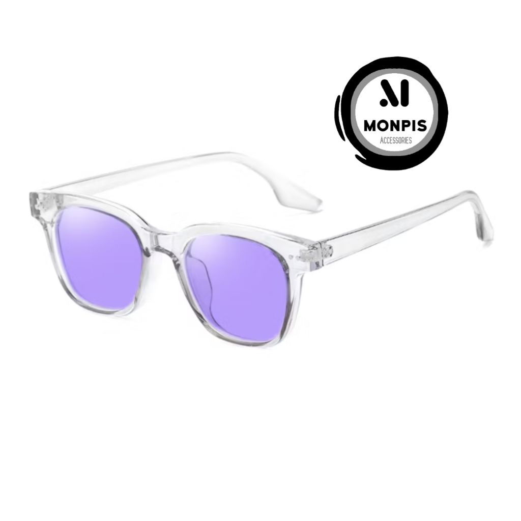 Kacamata kotak bening ungu Kacamata pria wanita Kacamata cewek cowok Kacamata frame bening lensa ung