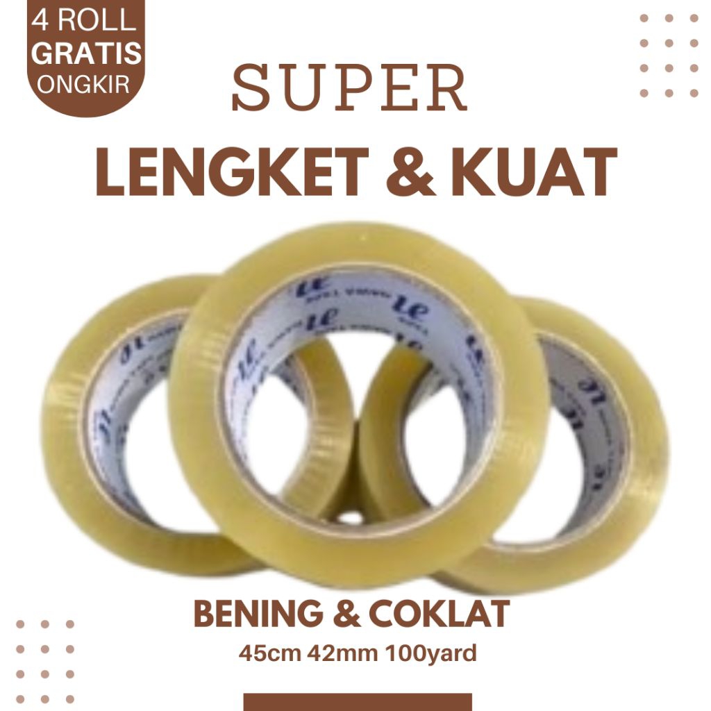 

LAKBAN BENING & COKLAT 100YARD 40CM 43MIC 90METER SUPER LENGKET