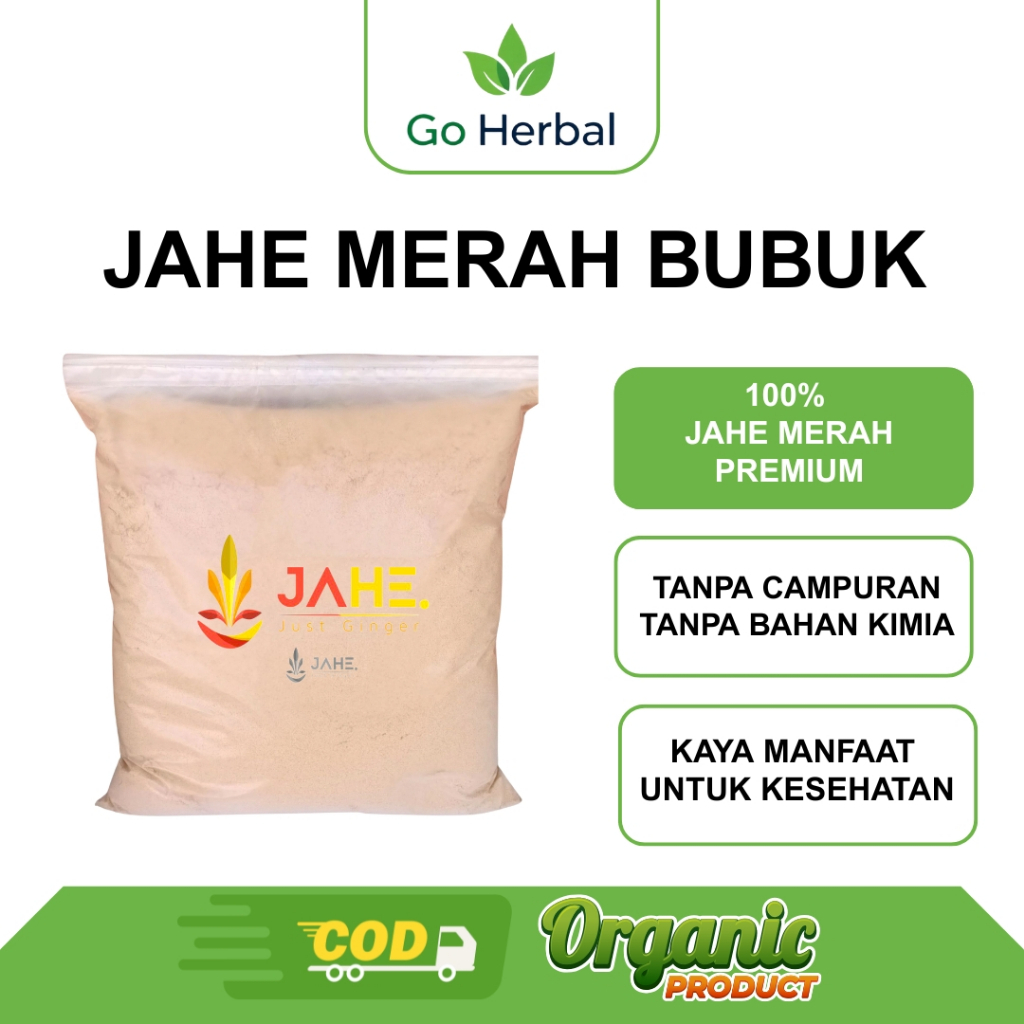 

Jahe Merah Bubuk 100% Jahe Merah Asli Premium Kemasan Plastik