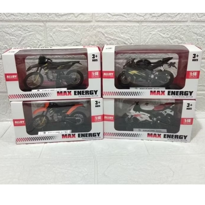 MINIATUR MOTOR MAX ENERGY TRAIL & MOTOR BALAP 1:18