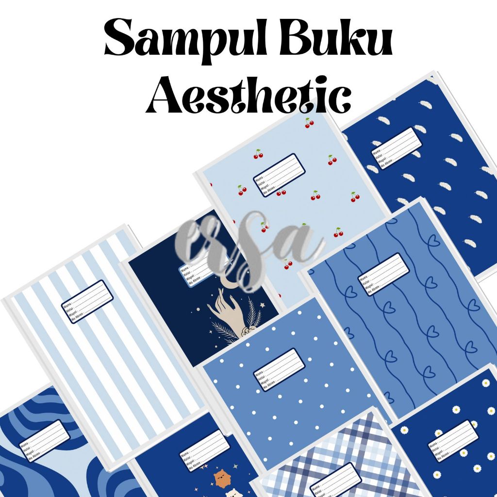 

5 LEMBAR SAMPUL BUKU TULIS AESTHETIC BIRU RANDOM UKURAN BUKU SIDU DAN BIGBOSS