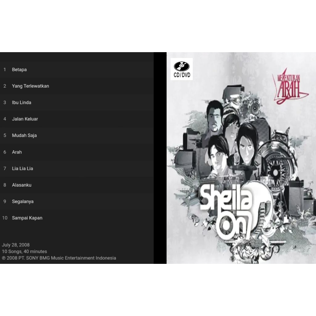 sheila on 7 menentukan arah cd dvd album 2008
