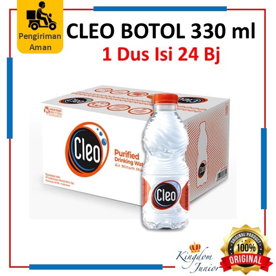 Cleo Botol 330 Ml Isi 24 Pcs / Air Mineral Cleo Botol 1 karton Isi 24 Bj / Air Minum Kemasan Botol M