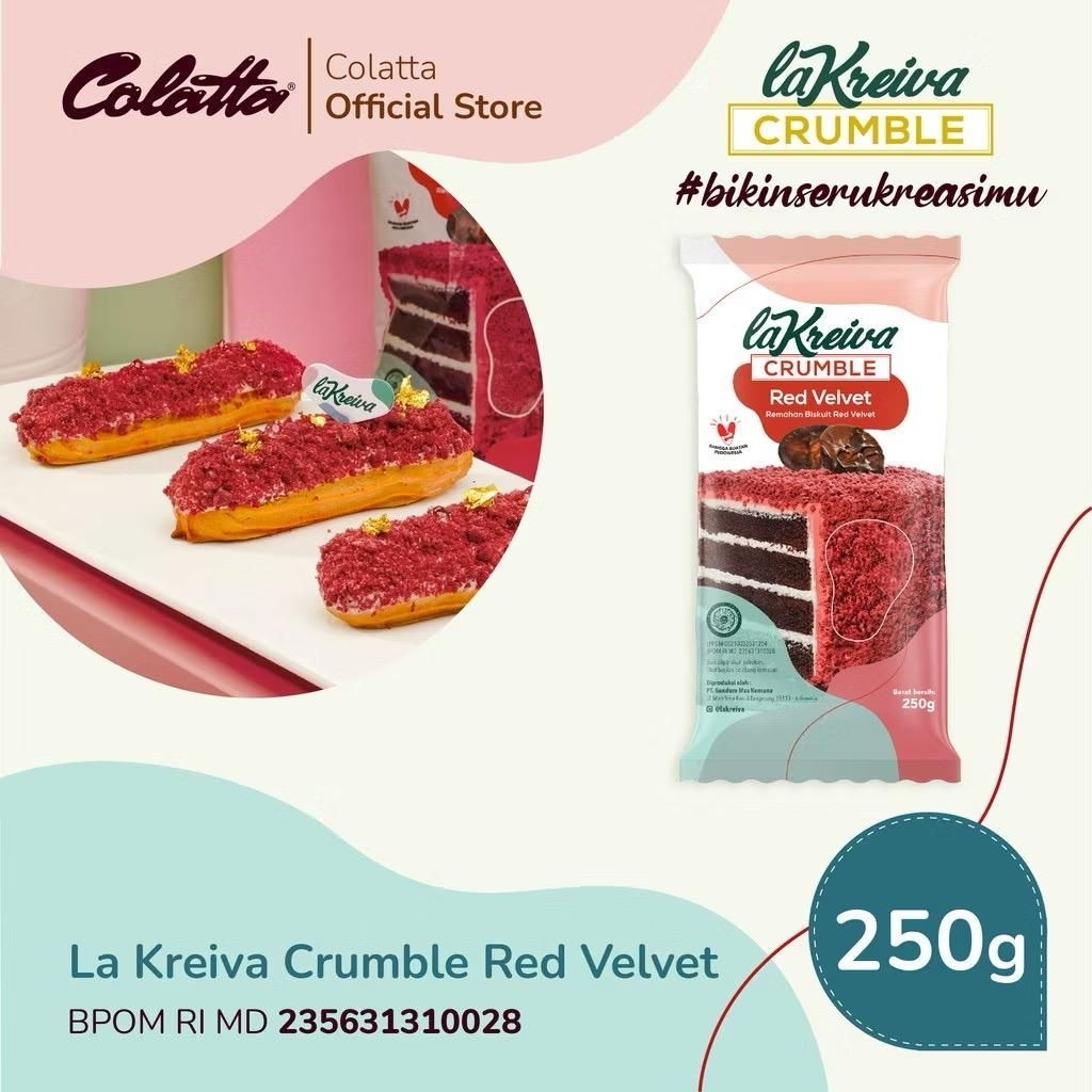

TOPPING CRUMBLE MINUMAN & KUE LA KREIVA CRUMBLE RED VELVET 250 GRAM