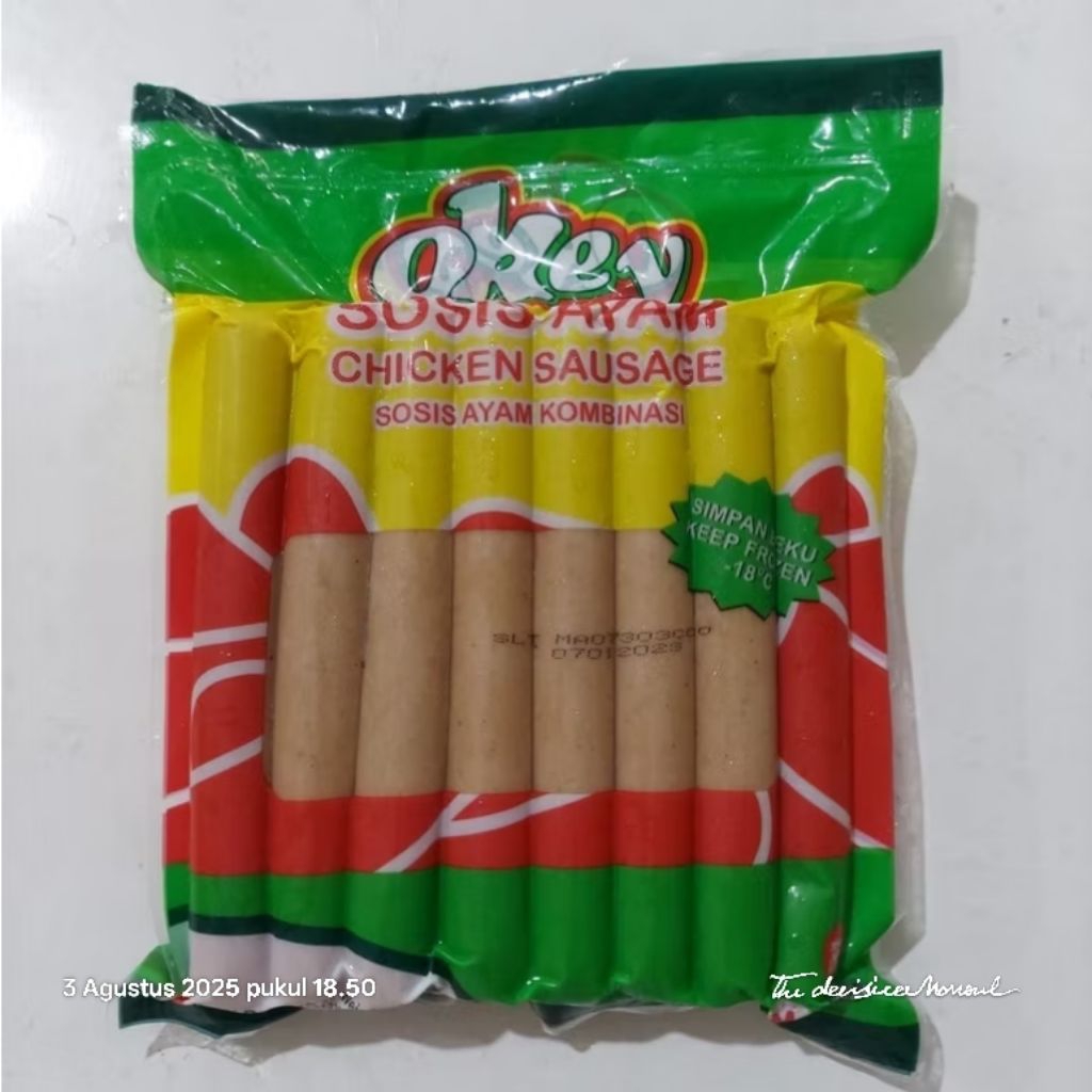 

Okey Sosis Ayam 500gr Halal Sosis Ayam Kombinasi Chicken Sausage