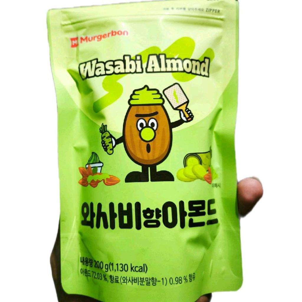 

Kacang almond wasabi Snack wasabi taste almond -+ 200 gram