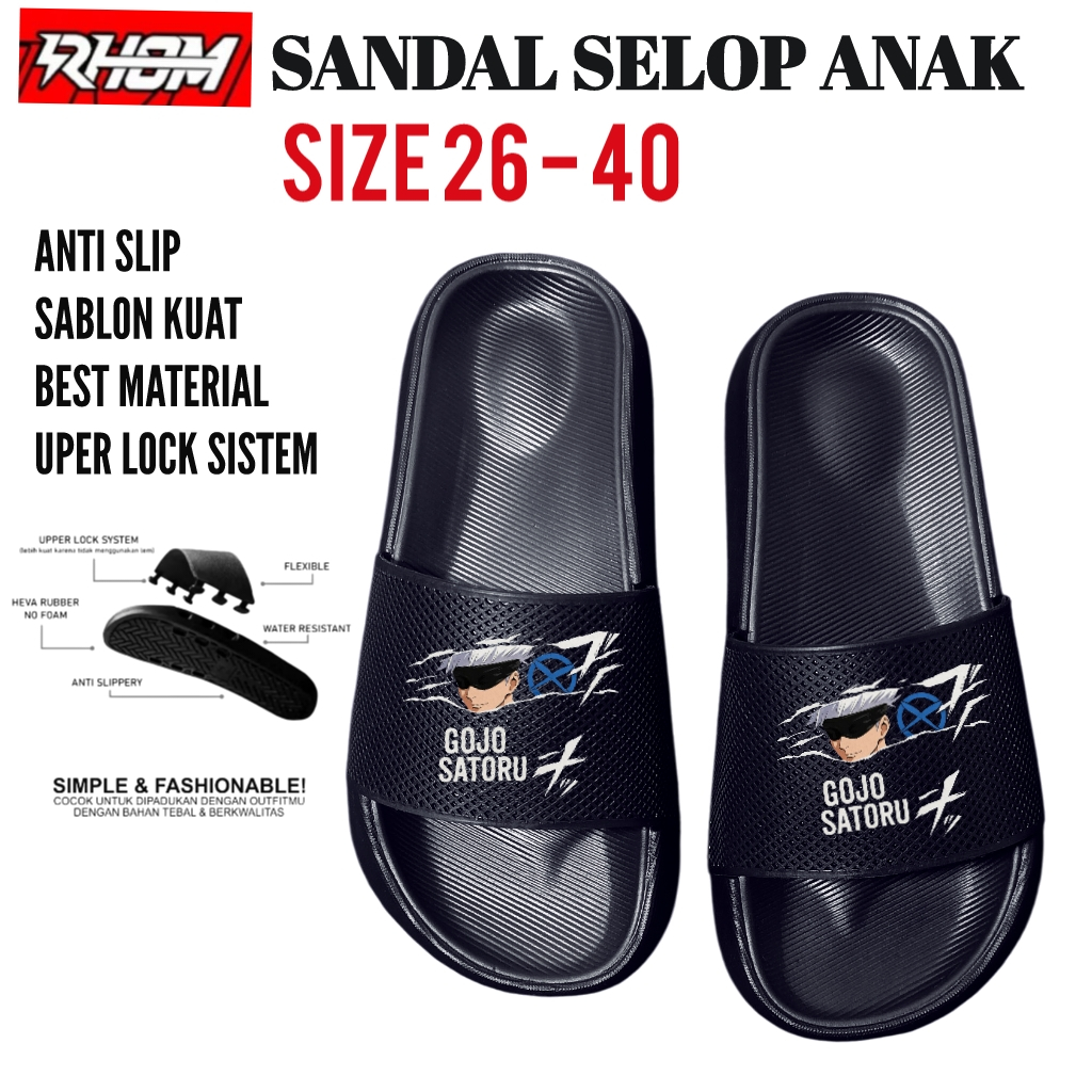 Sandal selop anak SATORU GOJO Ukuran 26-40 laki-laki dan perempuan / sendal selop anak / satoru ojo 