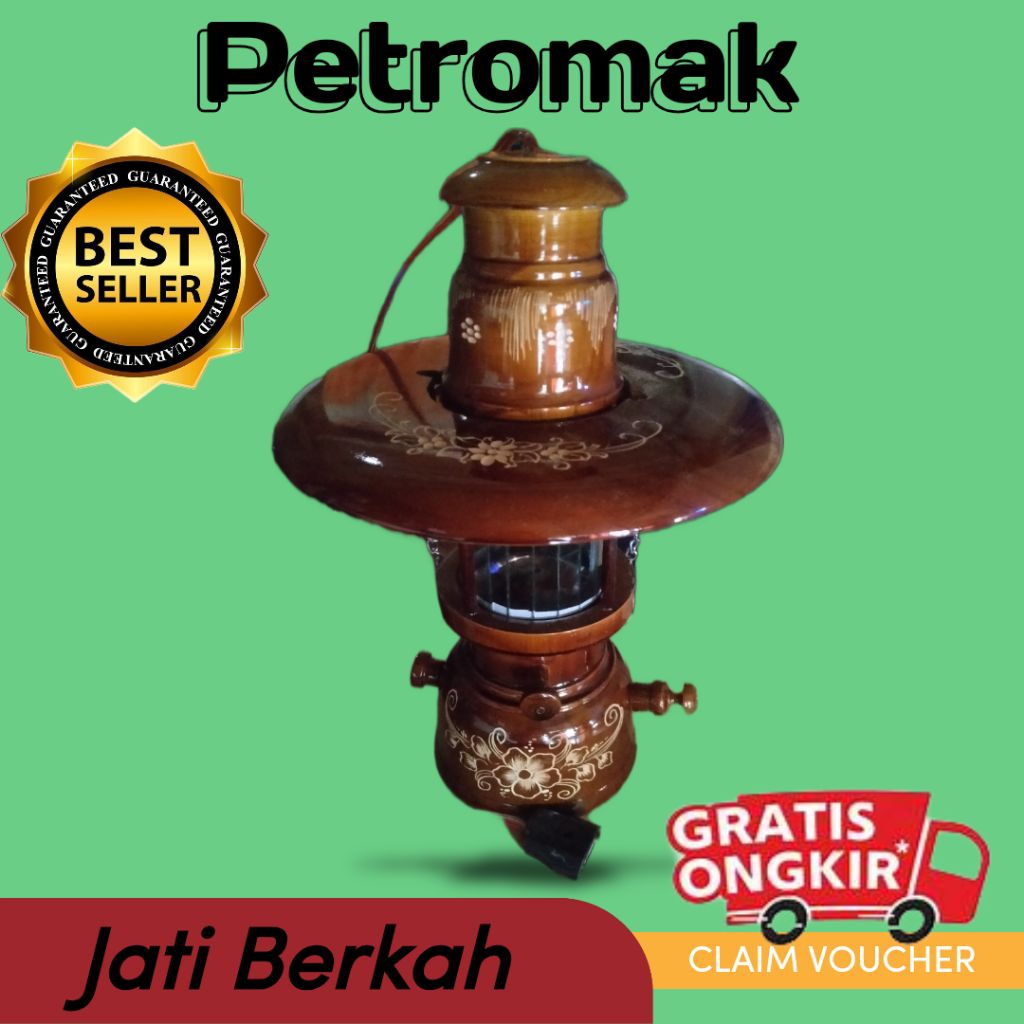 Lampu Petromak kayu jati