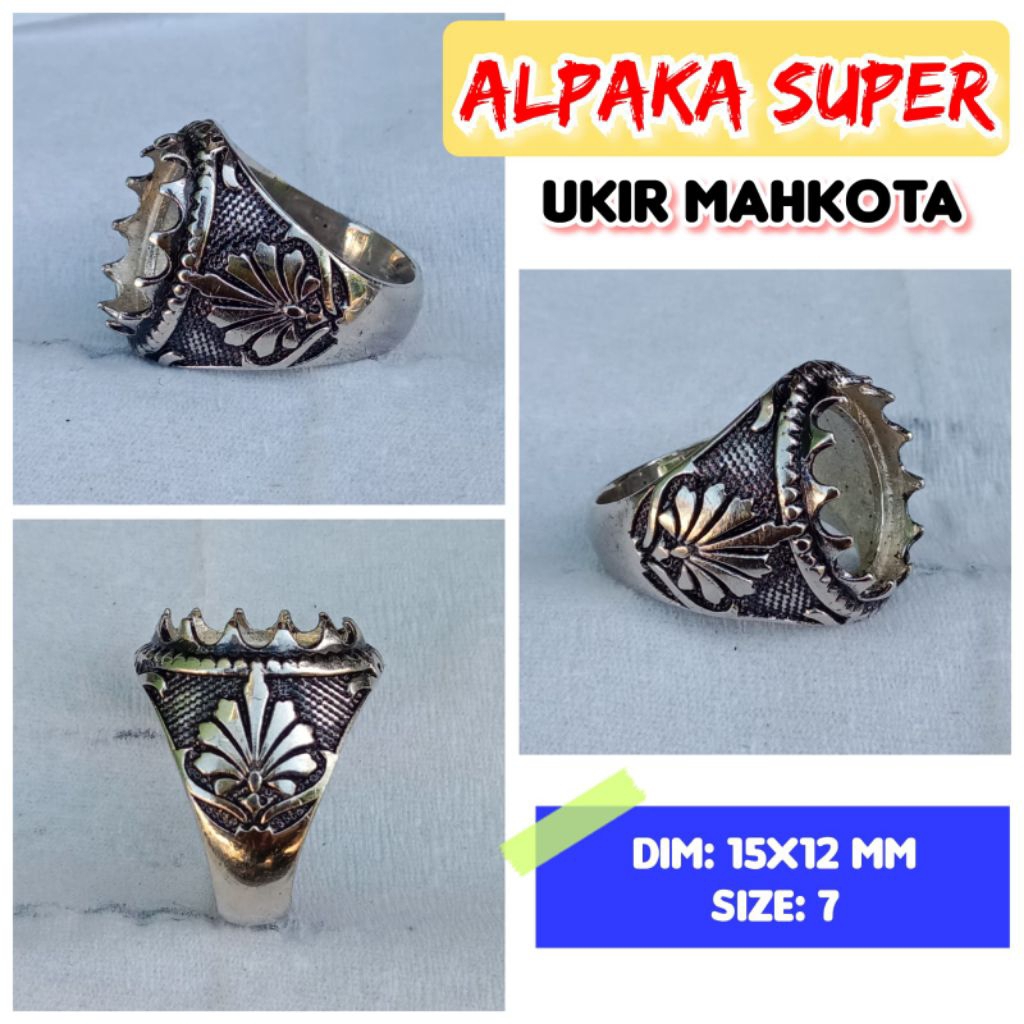 emban batu akik dan permata alpaka super ukir mahkota.47