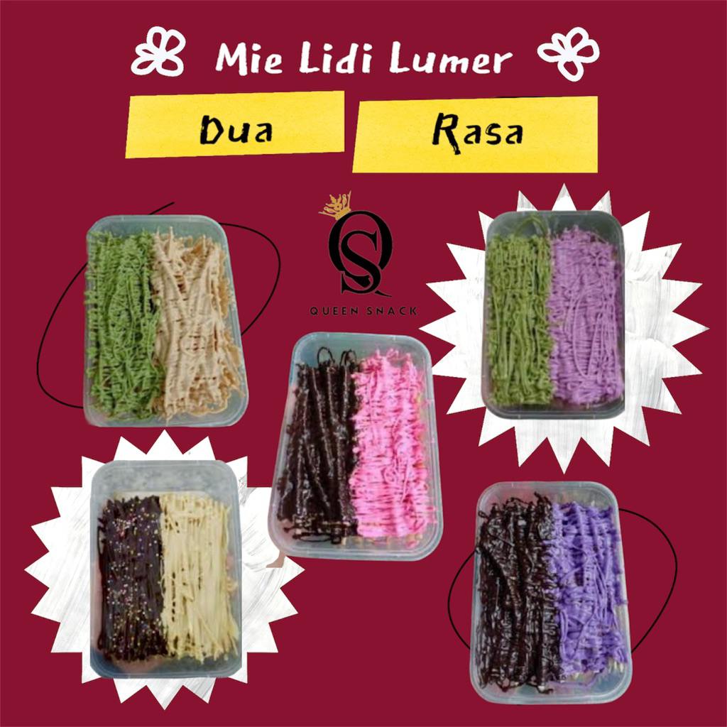 

Mie lidi lumer dua rasa/ mie lidi lumer/ mie lidi lumer box/ mie lidi lumer gepeng/ mie lidi lumer kecil/ mie lidi manis/ mie lidi coklat