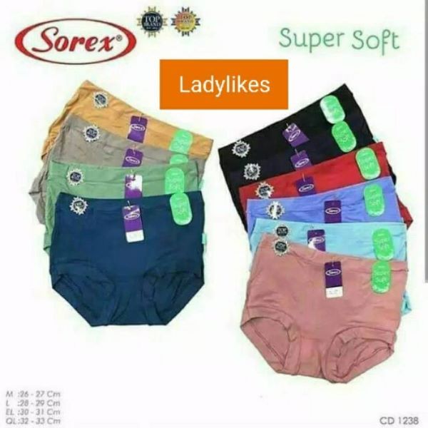 Cd celana dalam wanita jumbo sorex 1238 original Celana dalam wanita sorex super soft lusinan murah