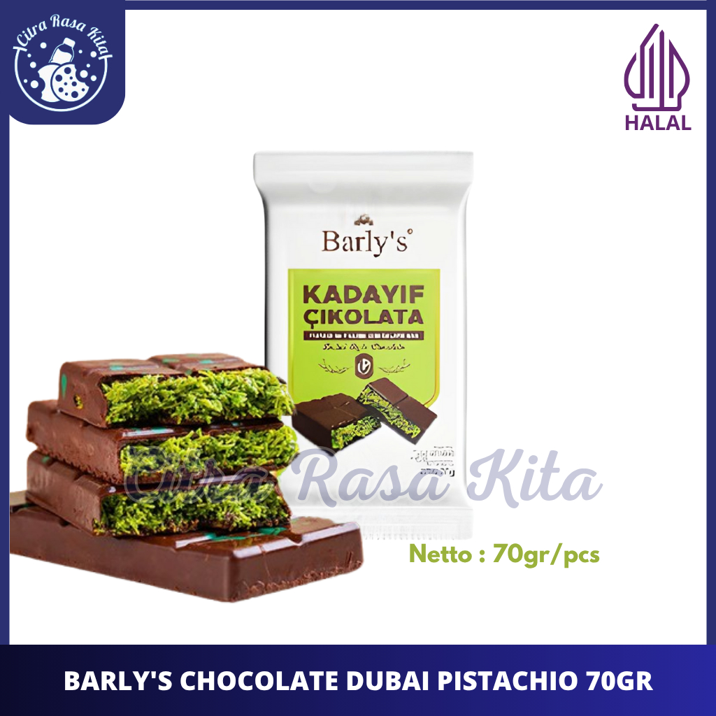

Barly's Kadayif Cikolata Cokelat Dubai Pistachio - Halal 70gr