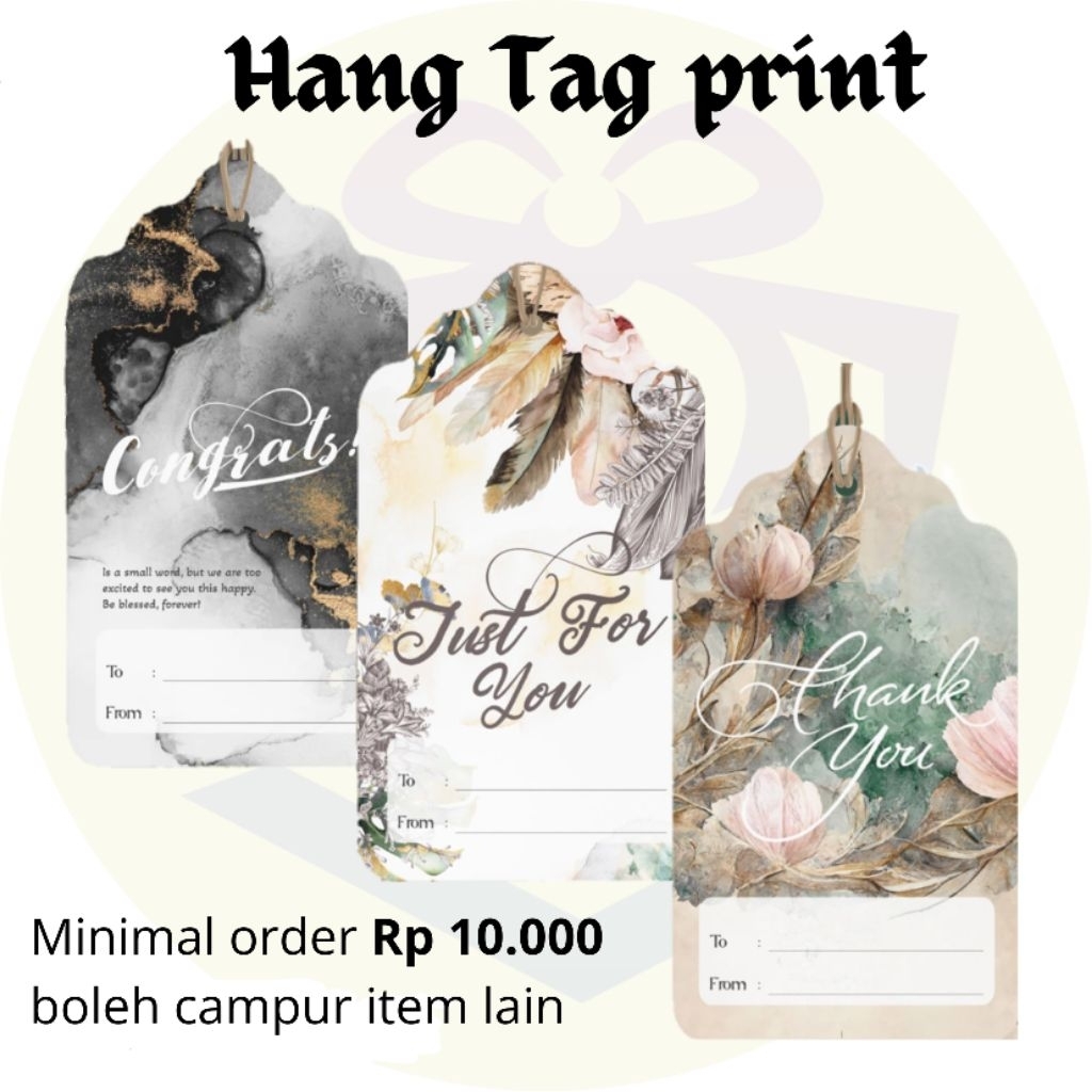 

Hangtag Hampers 5x9 cm/hangtag thankyou