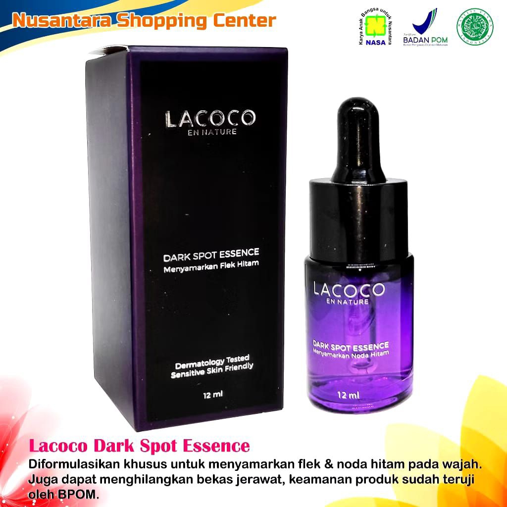 Lococo Darkspot Essence 12ml- Essence Untuk Eksfoliasi Wajah/Menyamarkan noda bekas jerawat..