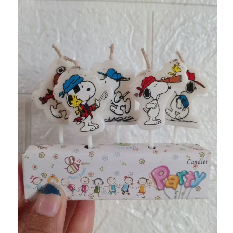 lilin ulang tahun 1 set krakter snoopy