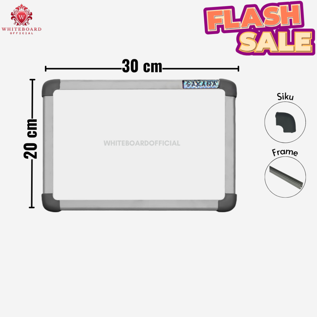 

(FLASH SALE) SAKANA Papan Tulis Magnet Anak White Board 20x30cm / Whiteboard Magnet Gantung Mudah Dihapus / Ditempel Magnet