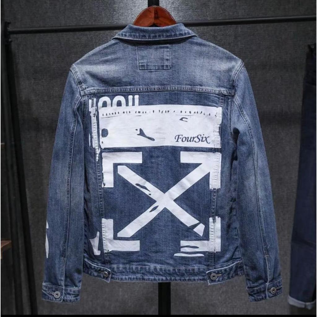 Jaket denim OffWhite new edition Jaket staylish terbaru daru Style Company