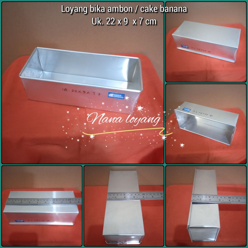 Kitchenware, loyang aluminium, cetakan kue bolu, cake banana, bika ambon, brownies amanda 22 x 9 x 7