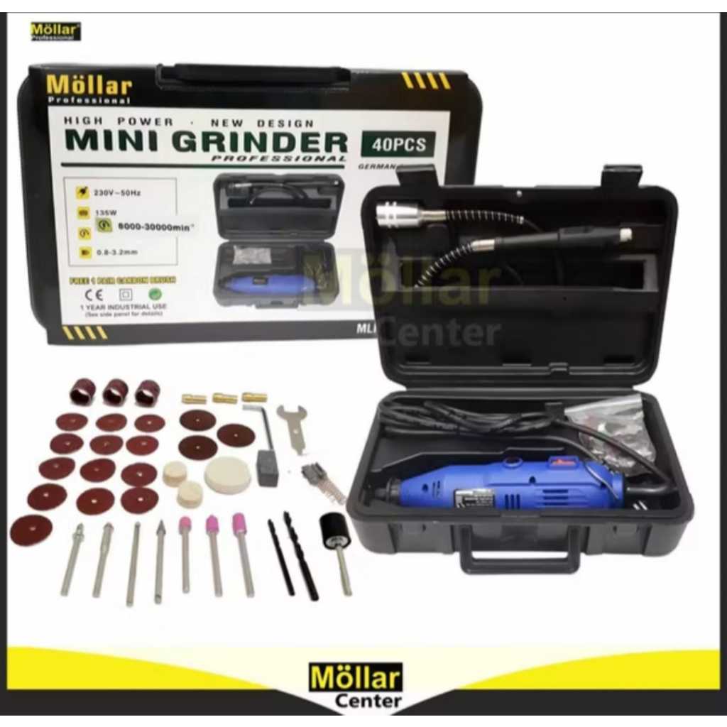 Mollar Mini Die Grinder Set MG005F - gerinda mini set isi 40 pcs - bor tuner  bor cun