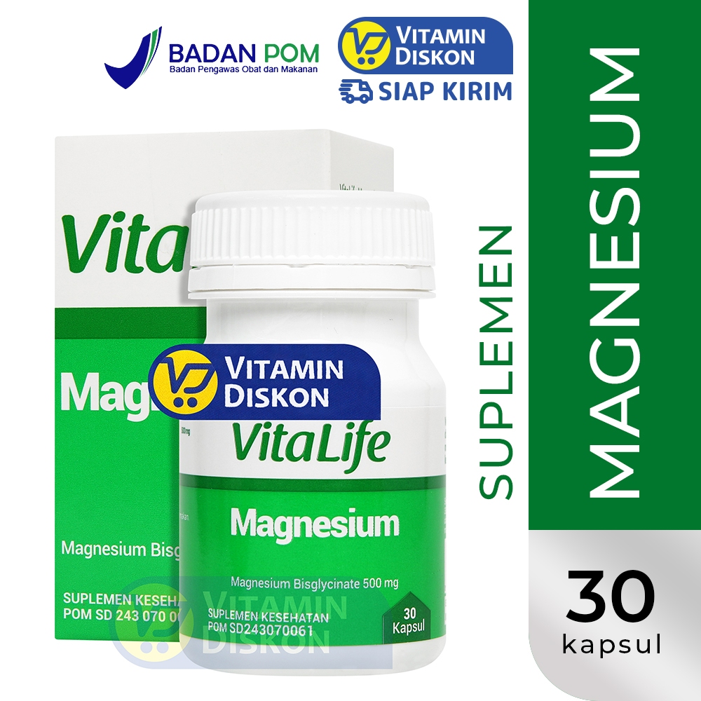VITALIFE MAGNESIUM BISGLYCINATE 500 MG-30 KAPSUL | Suplemen Magnesium, Kesehatan Otot, Saraf, Insomn