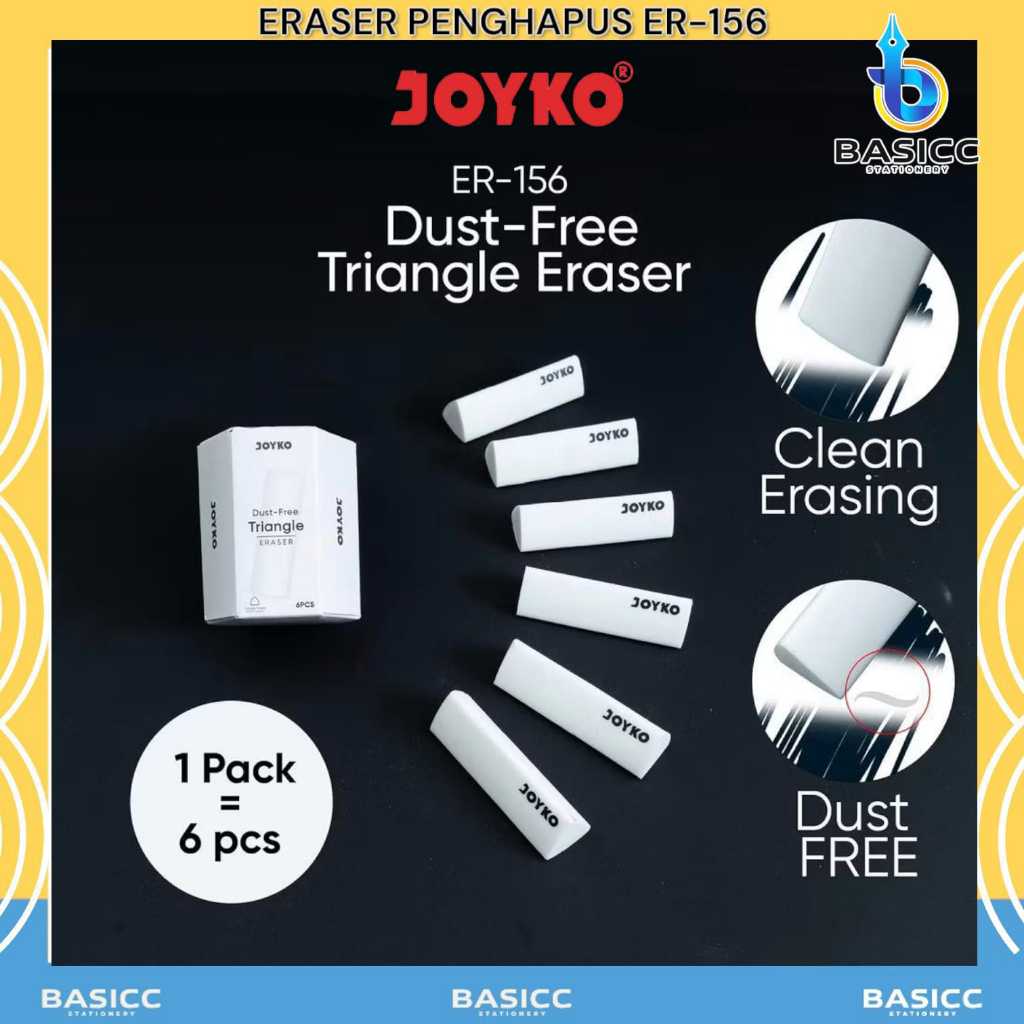 

Joyko Penghapus Triangle Eraser ER-156 | @ 1 Set Isi 6 Pcs