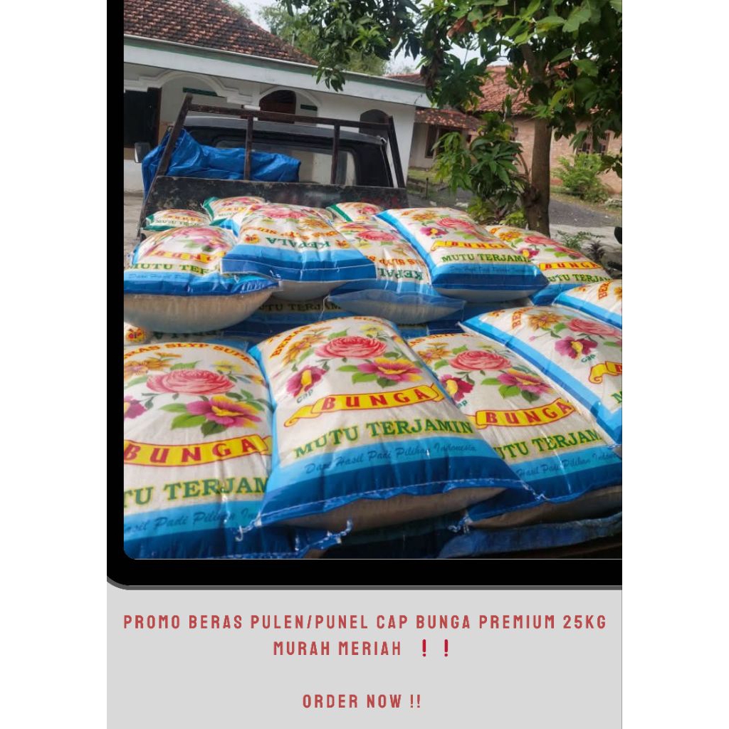 

TERLARIS BEST SELLER❗❗LANGSUNG KIRIM|Beras pulen/punel khas jatim cap bunga premium 25kg murah meriah