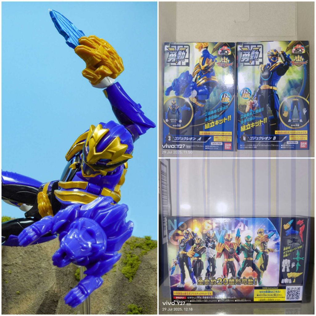 yudo gozyu leon bandai no 1 sentai gozyuger tegasword black gold blue white action figure mainan rak