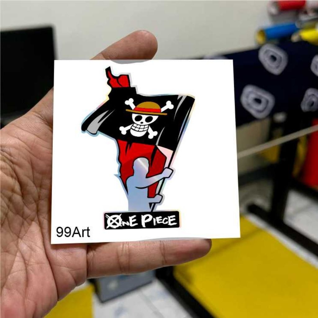 

A3, bendera one piece. anime one piece, bendera, simbul bendera one piece, stiker reflketive nyala dan hologram