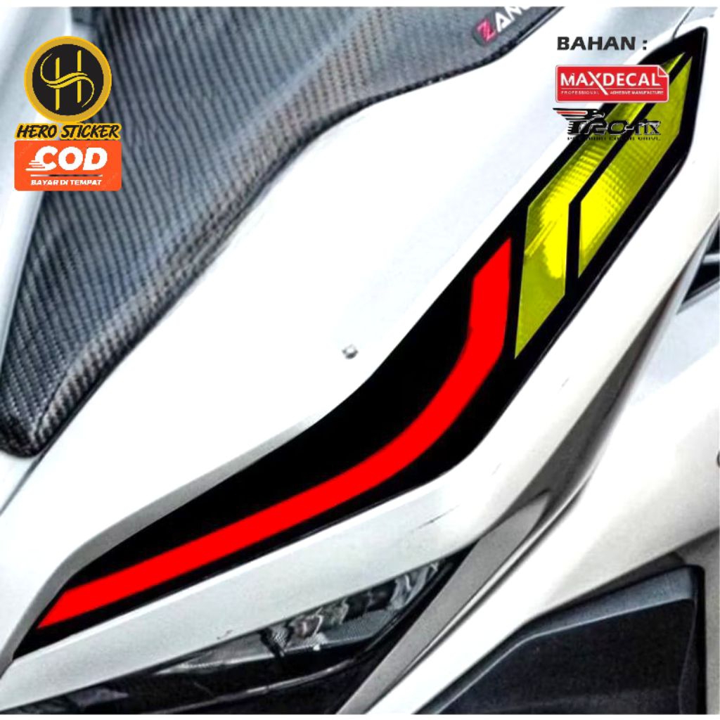 Stiker cutting sticker alis sign/sein depan vario new125/150 2018 kanan dan kiri