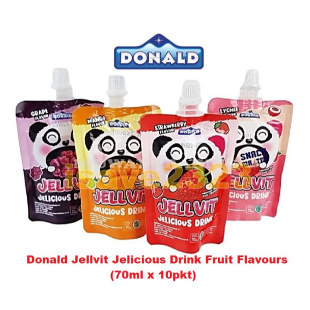 

(Per Pak) Donald Jellvit MINI Jelly Drink Minuman Jeli Aneka Rasa Buah - Netto 70 mL / Jelly Drink