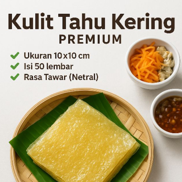 

kembang tahu/kulit tahu kering 10x10 cm ( isi 50 lembar )