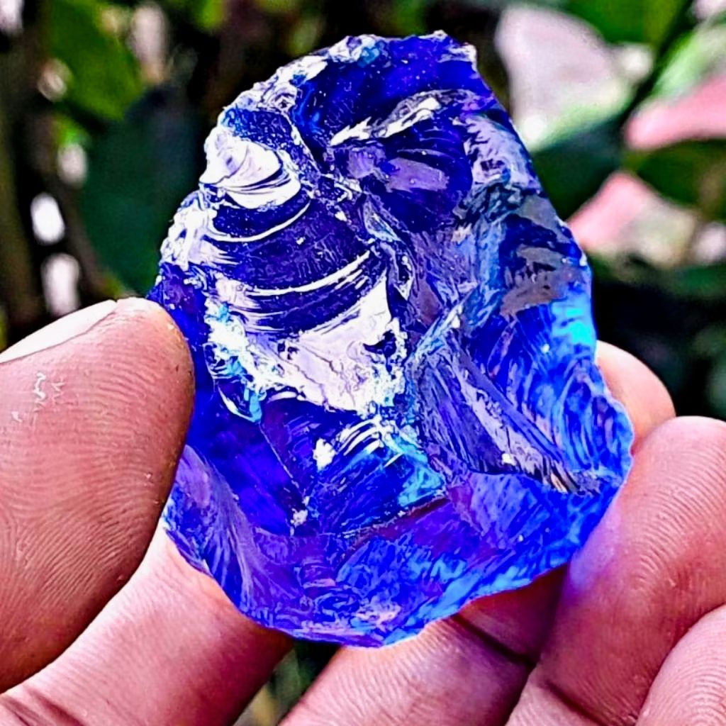 Batu Akik Blue Obsidian King Safir Bongkahan 3-6 cm Terbaik