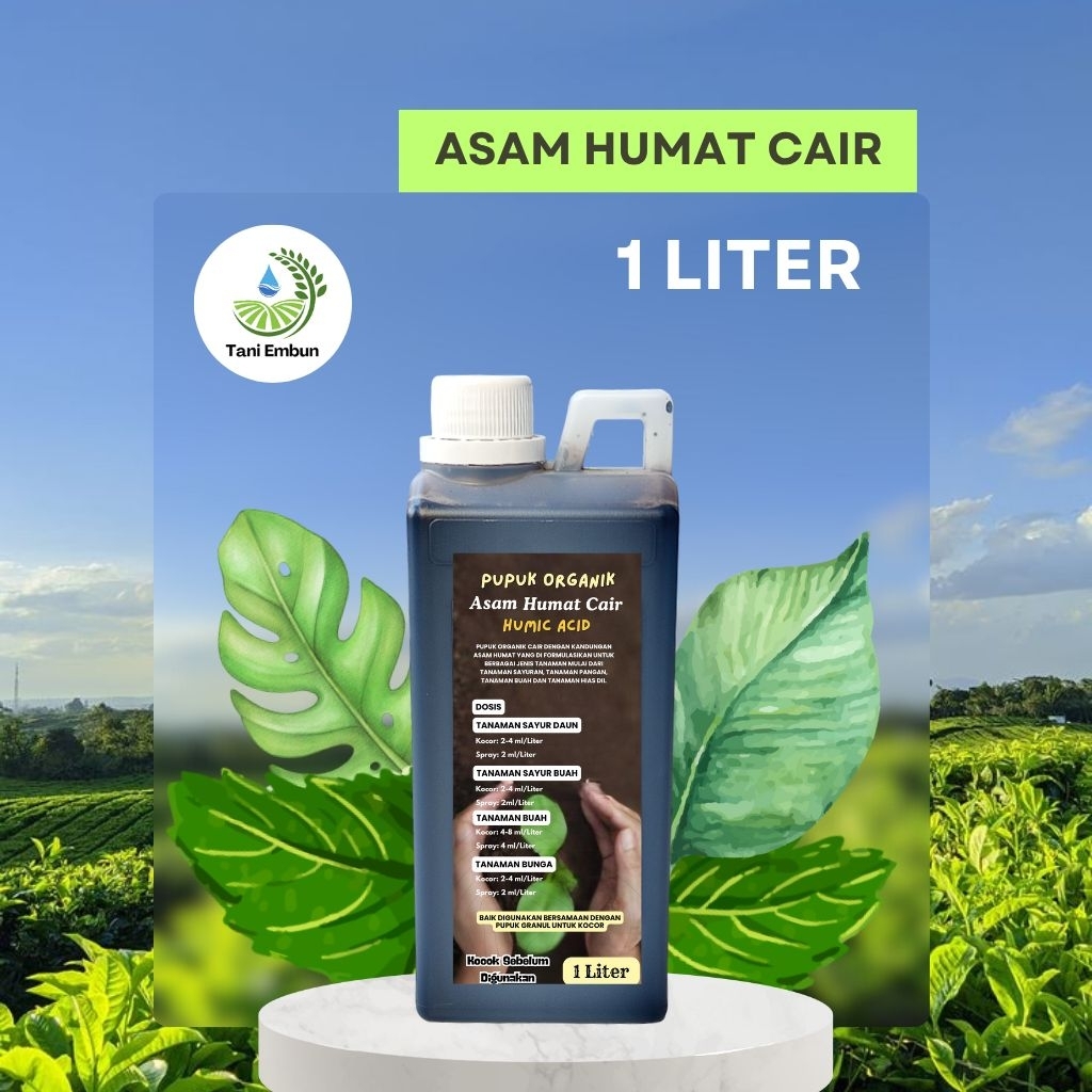 PUPUK CAIR ASAM HUMAT/HUMIC ACID 90% KEMASAN 1 LITER