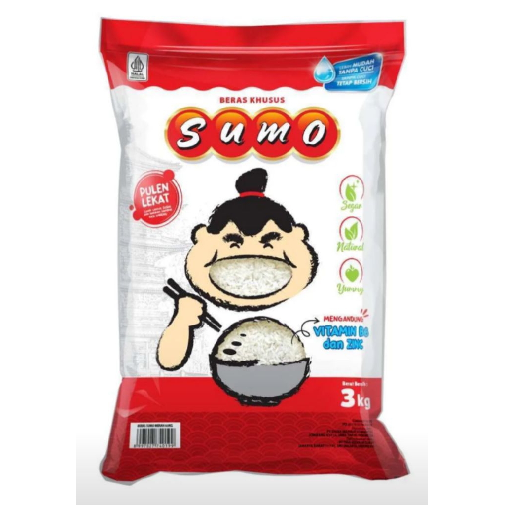 

Beras sumo packing merah 3 kg