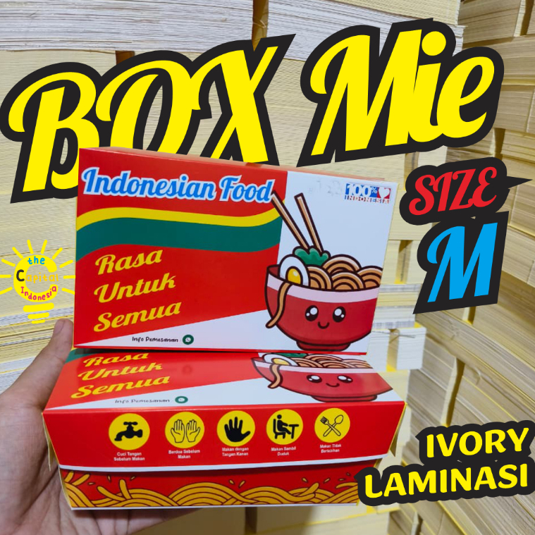 paper Lunch Box Mie Size M box Nasi Bekal- isi 100pcs
