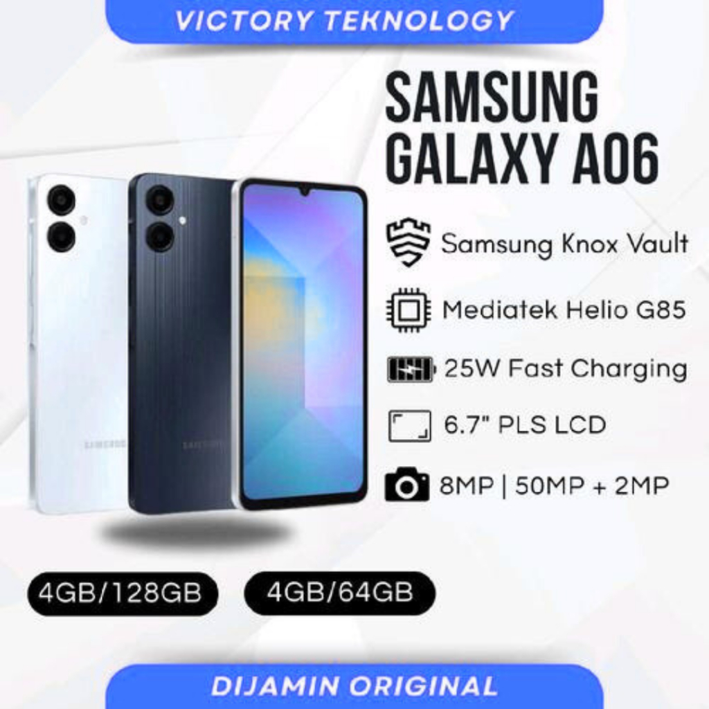 Samsung Galaxy A06 4/64GB 4/128GB 6/128GB Hp gaming kamera 50MP original garansi resmi