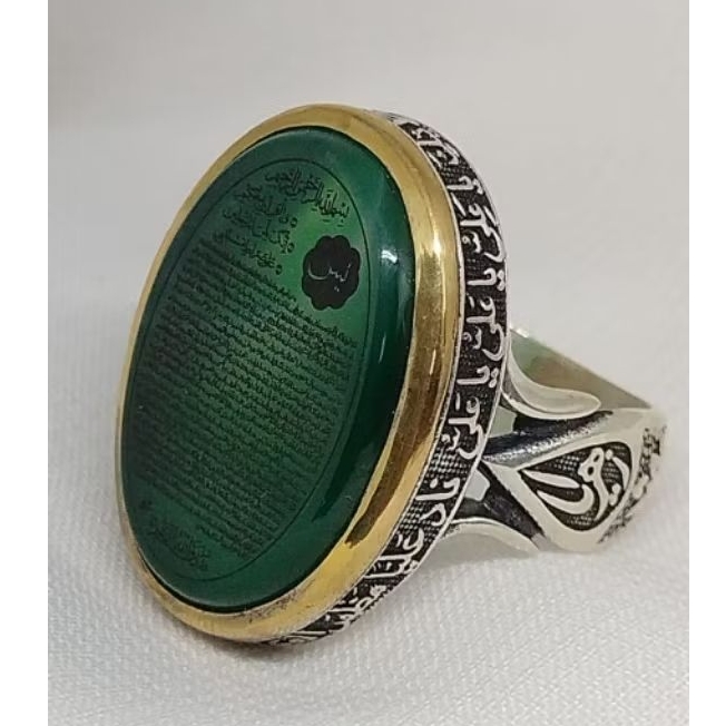 Cincin Perak Batu Akik Hijau